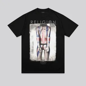 UNION JACK TATTOO T-SHIRT BLACK Relaxed and Easy