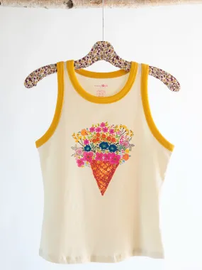 Ringer Tank Top - Ice Cream Cone Lint Resistant Surface