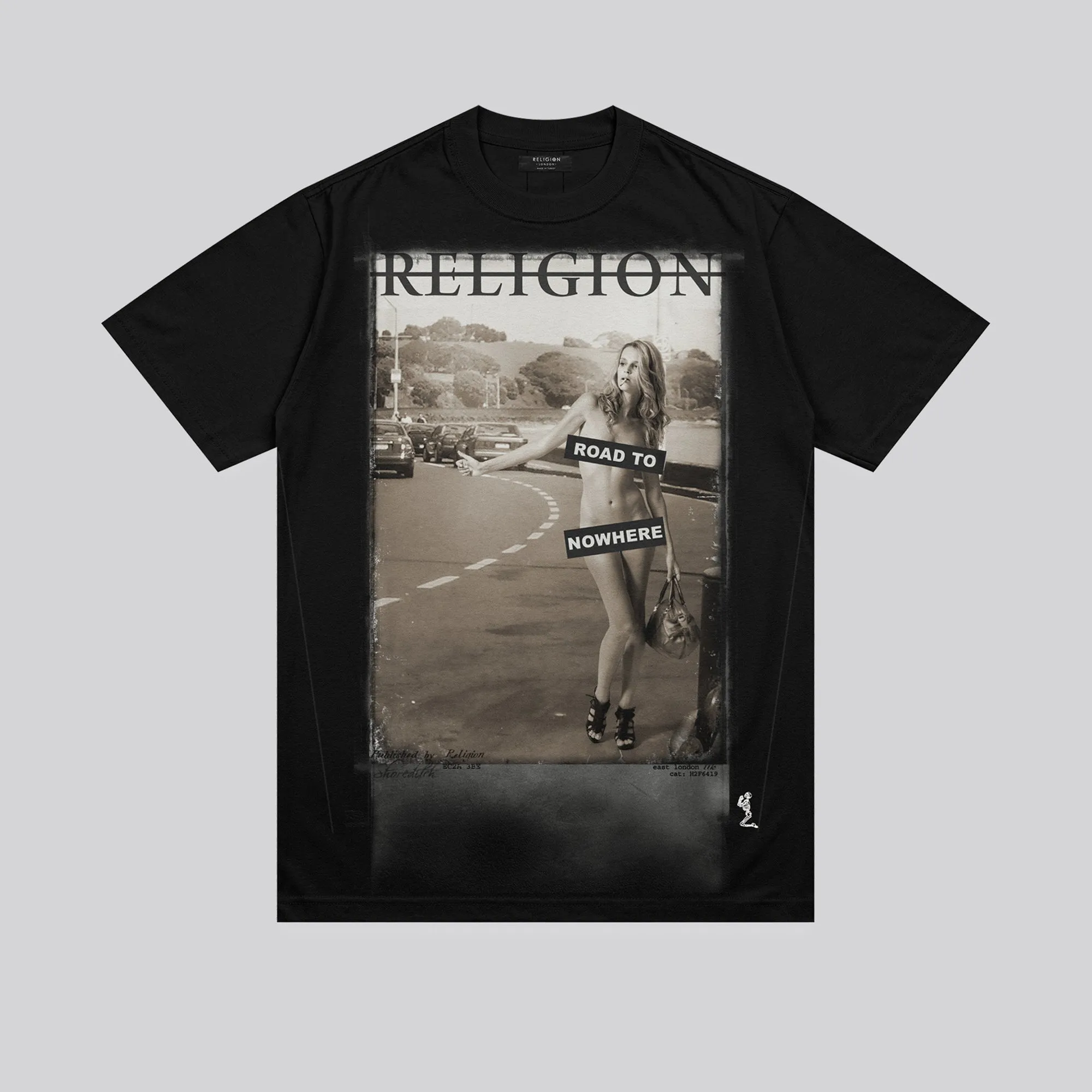 Playful Prints ROAD TO NOWHERE BLACK T-SHIRT