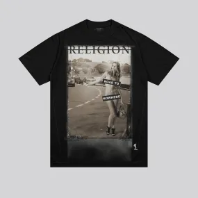 ROAD TO NOWHERE BLACK T-SHIRT family gathering Anti-pilling