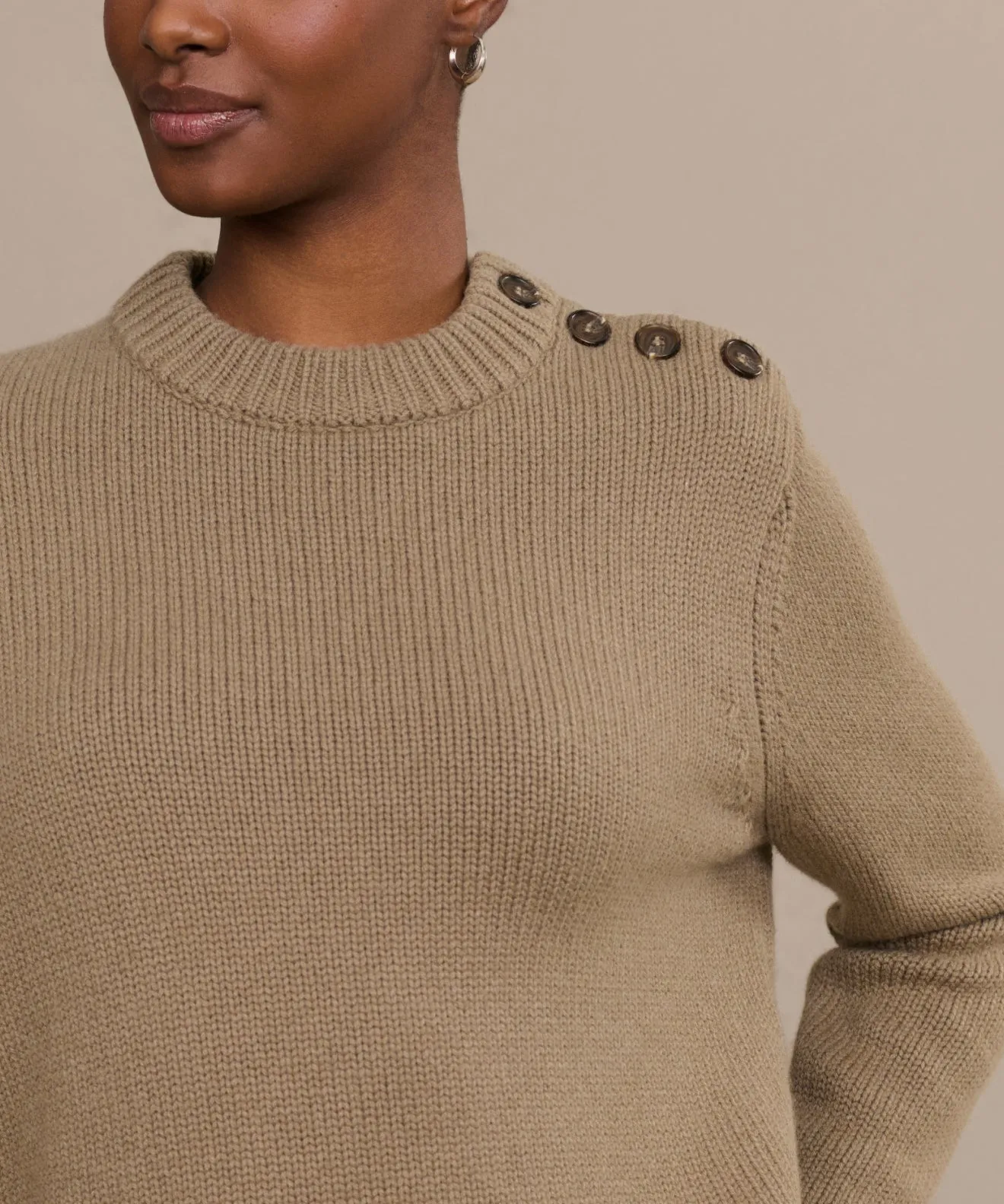 EcoConscious Manufacturing Chunky Cable Pattern Grace Crewneck