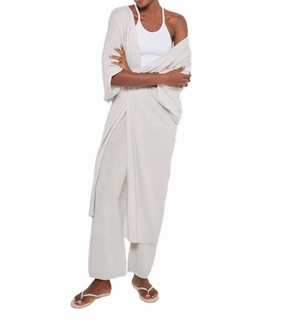 Knit Apparel Uptown Duster Cardigan In Iced Grey