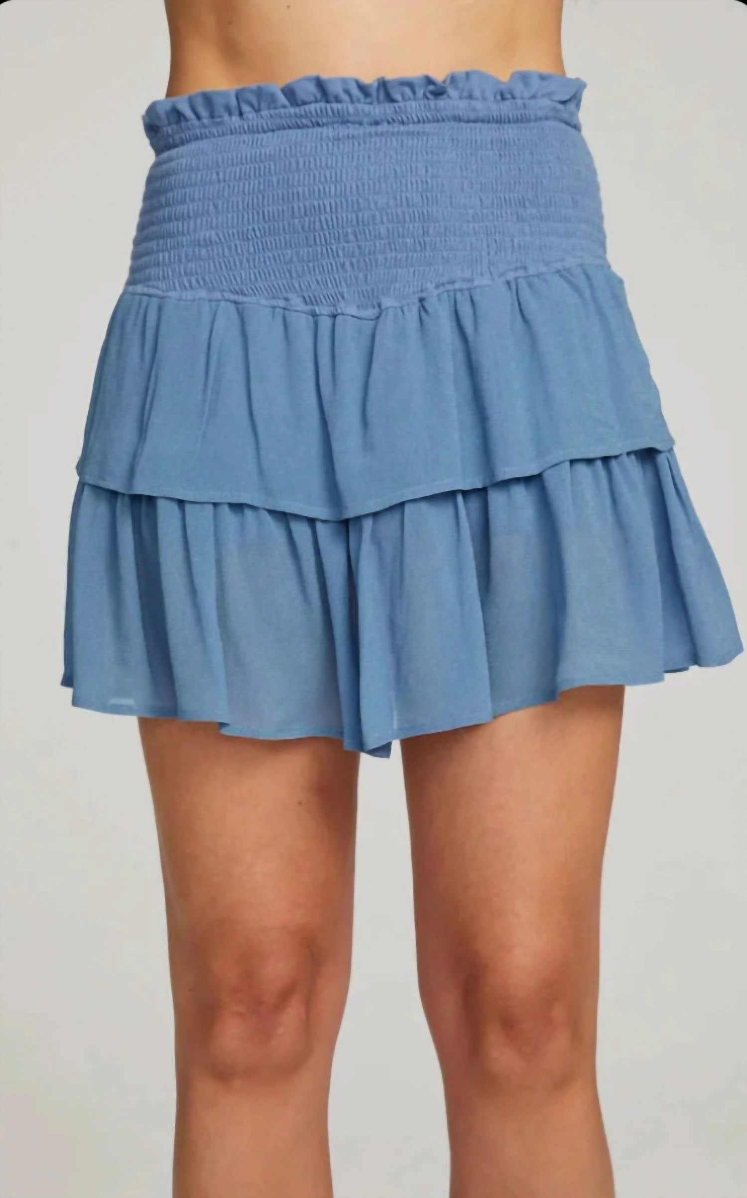 Breezy Edge Cruz Mini Skirt In Vintage Blue
