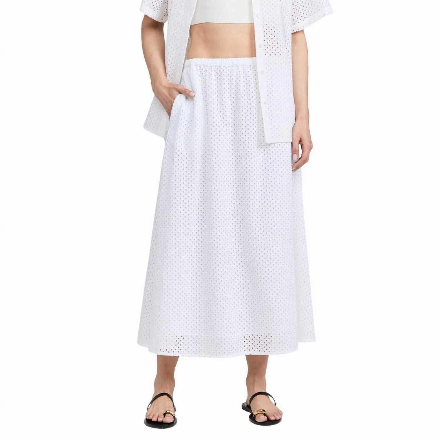 Women's Portola Maxi Skirt In White Easy Combo