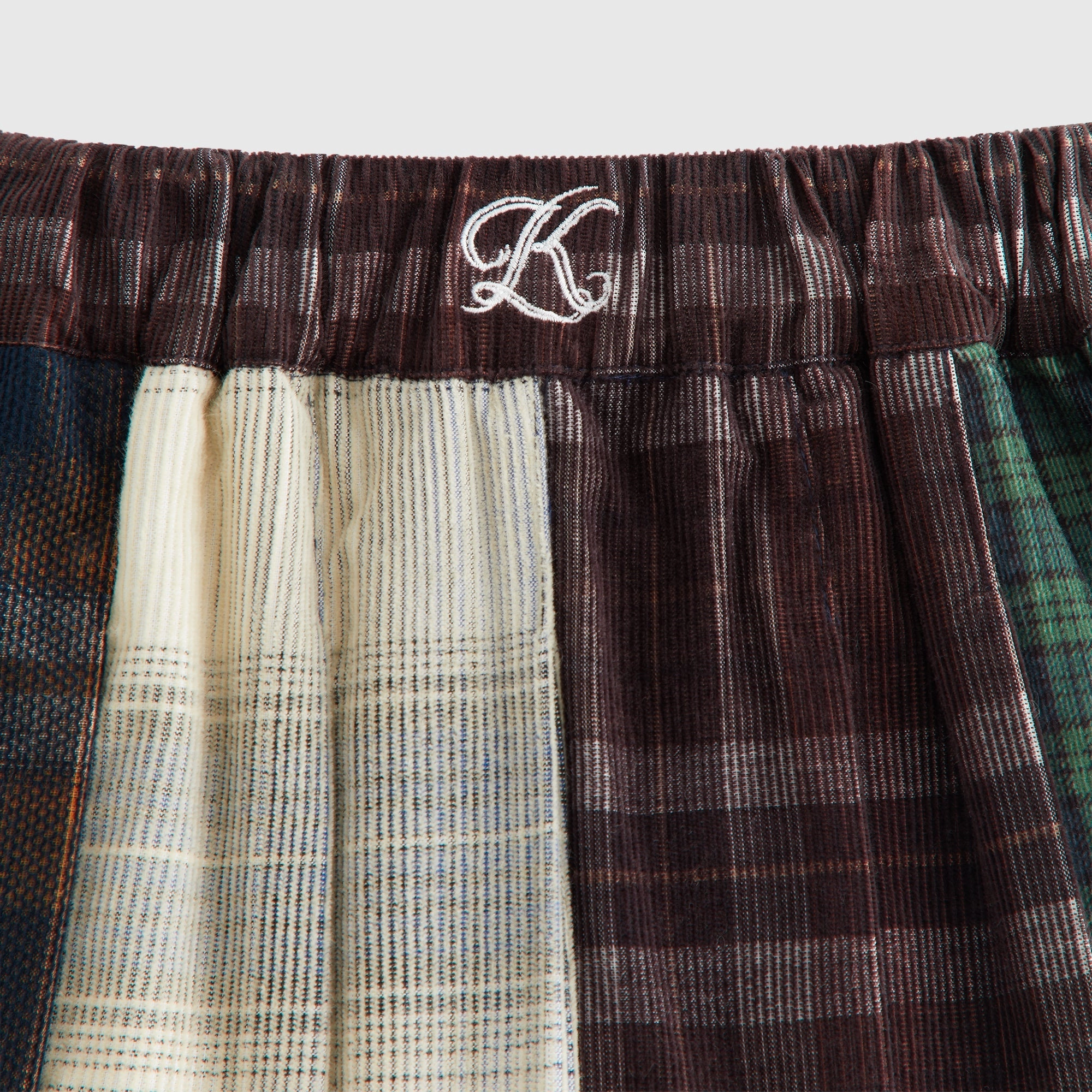 Tonal Layering Subtle Shimmer Kith Kids Textured Patchwork Pleated Skirt - Multi