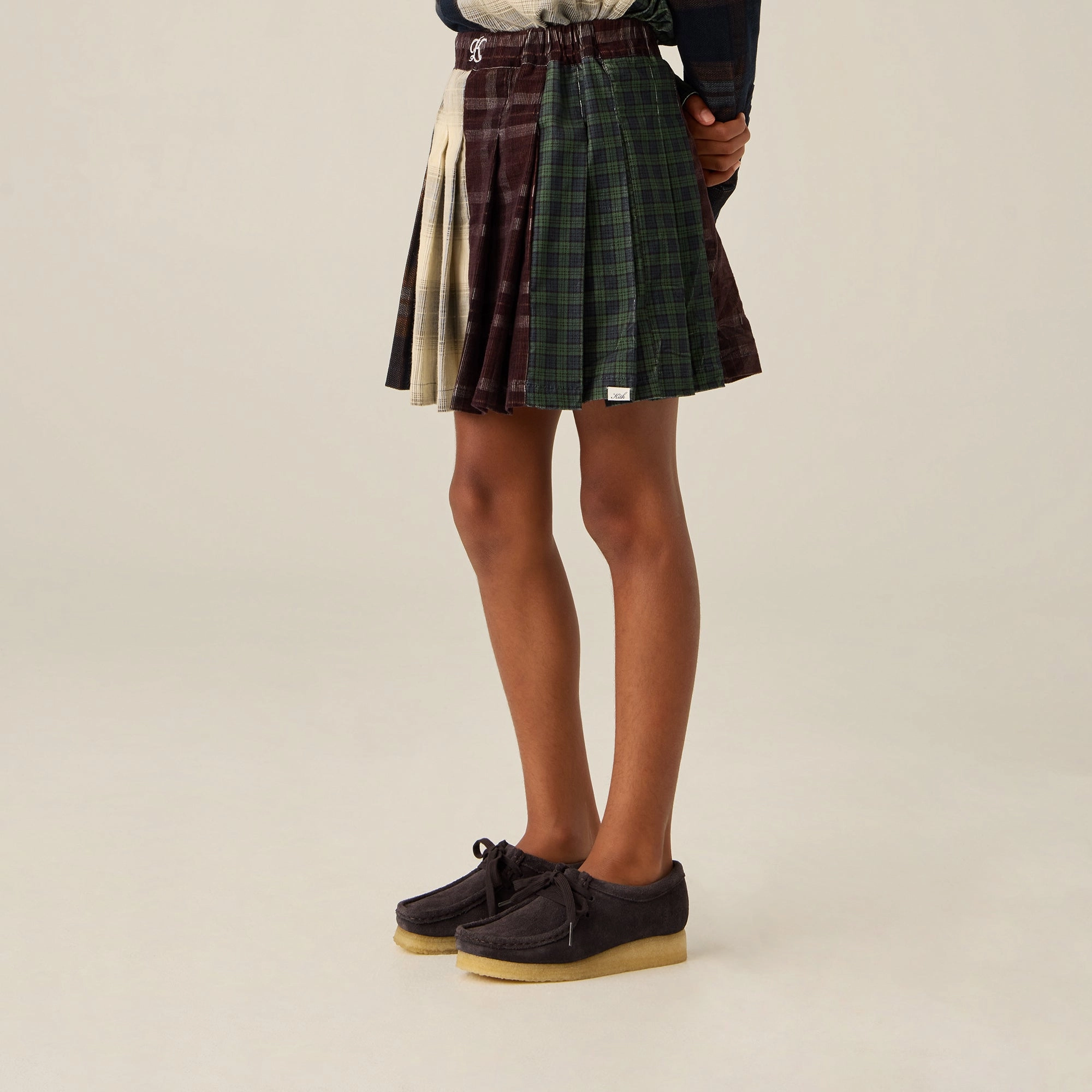 Kith Kids Textured Patchwork Pleated Skirt - Multi High low hem Simple Style