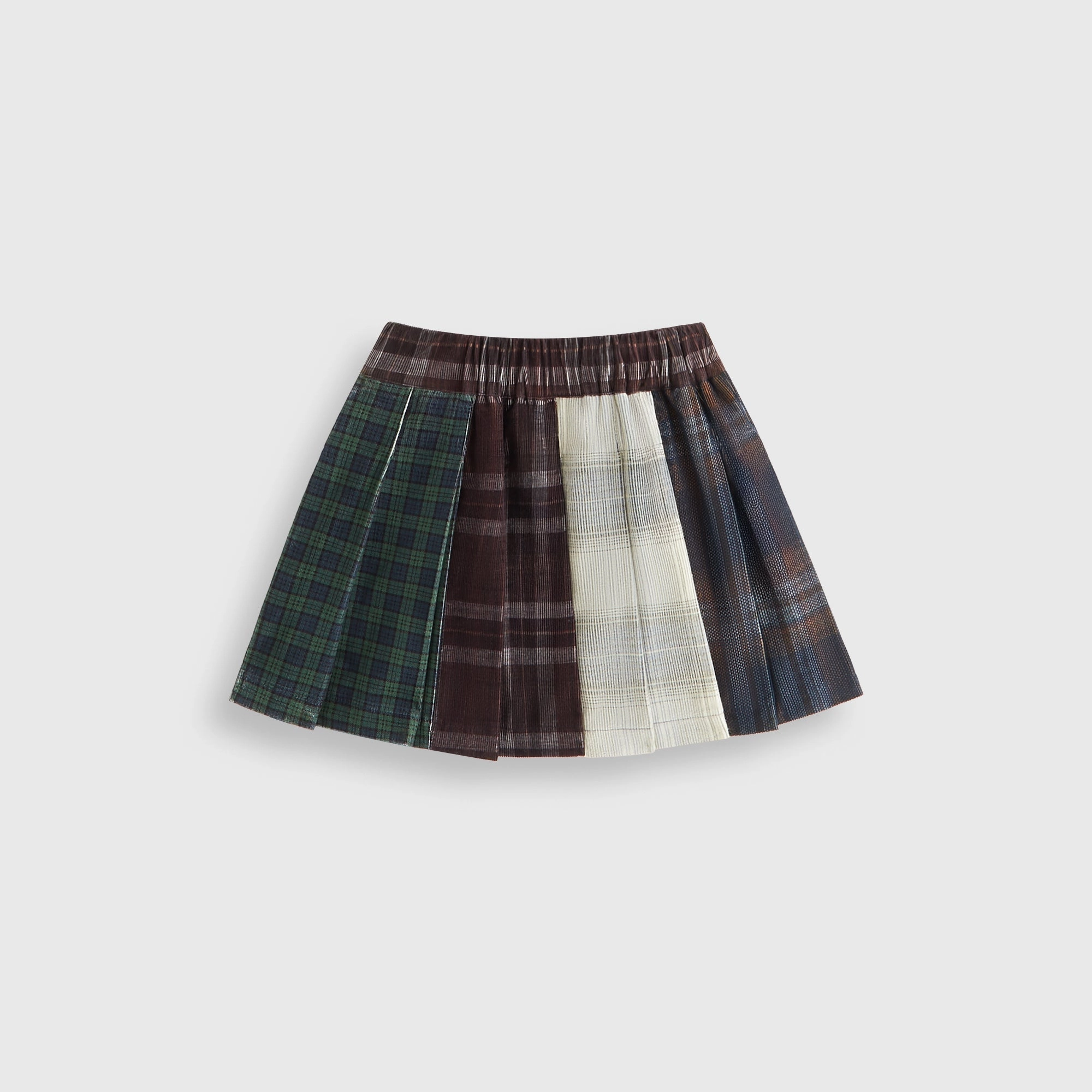 City Tones Bold Statement Kith Kids Textured Patchwork Pleated Skirt - Multi