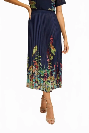 Polished Look Lucille Kruger Midi Skirt In Midnight