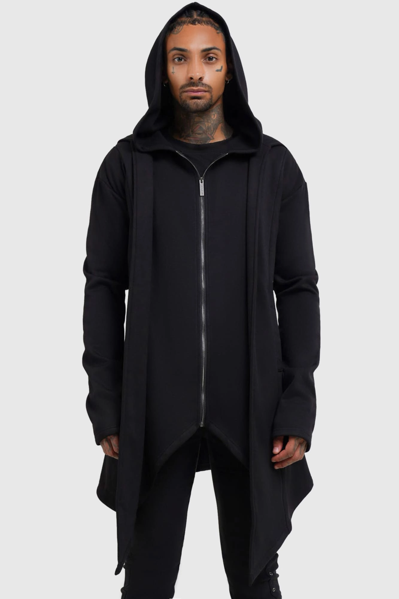 urban vibe Hardcoded Poetry Longline Hoodie V neck