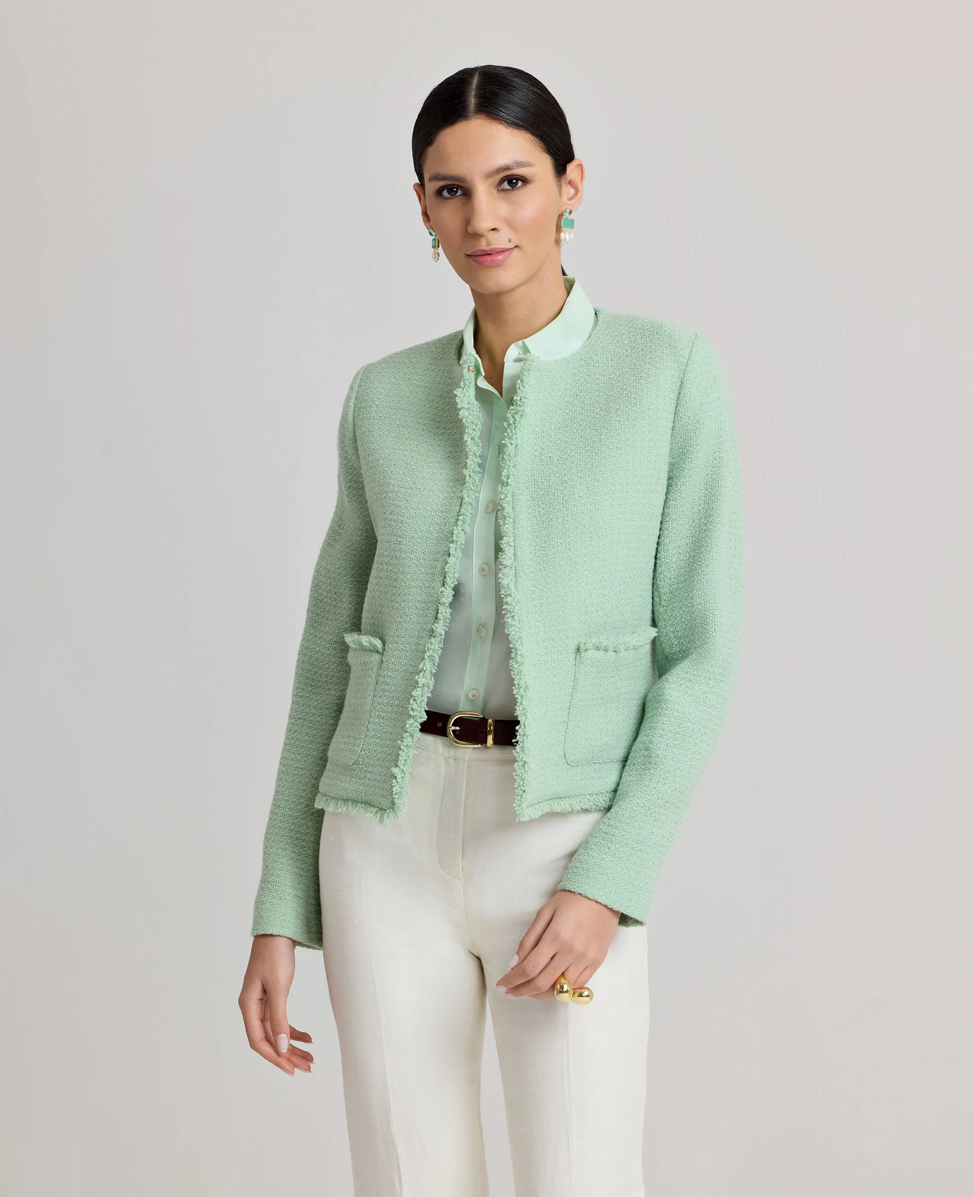 Gabrielle Wool Boucle Jacket SeamSealed Edges
