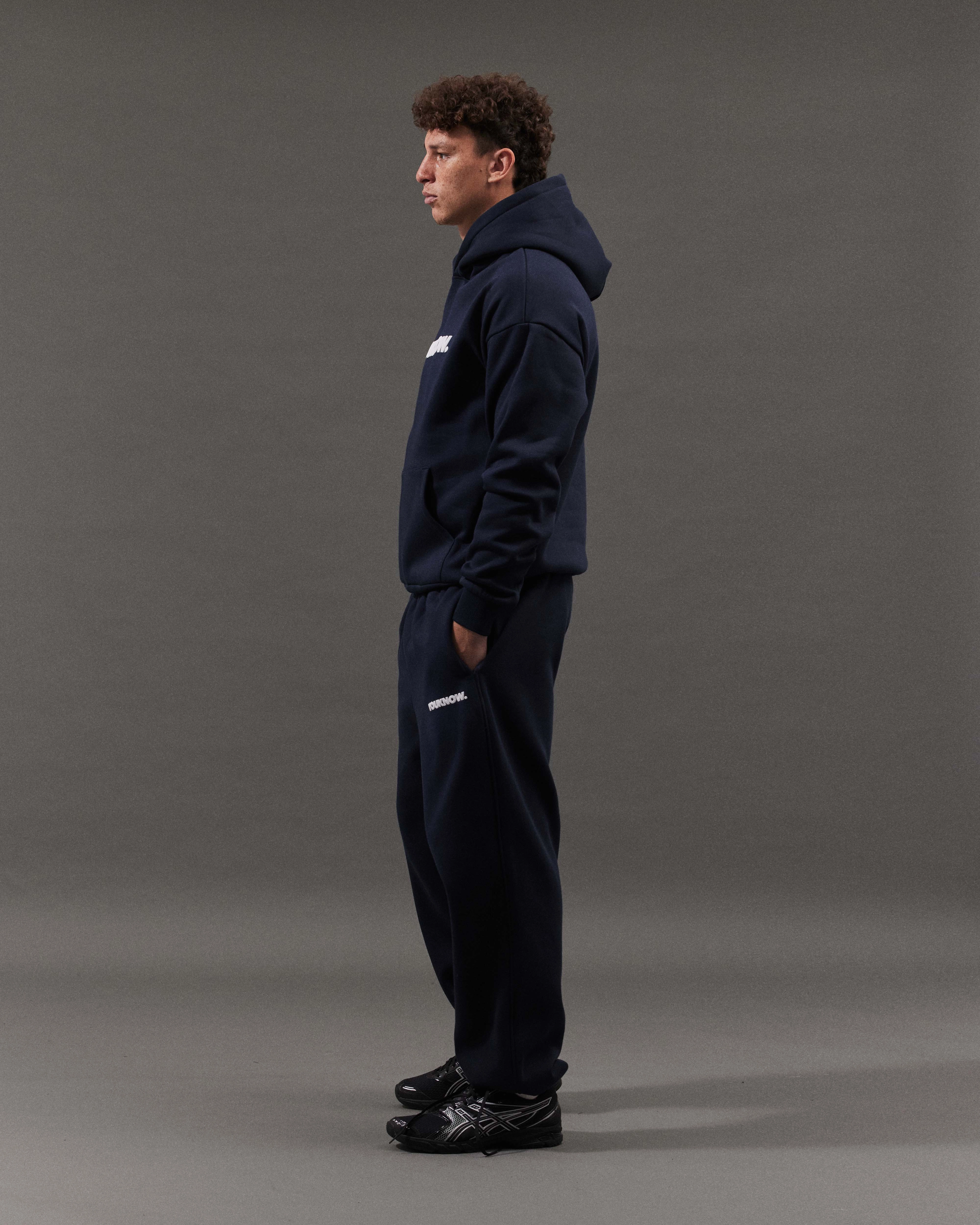Simple Comfort BLOCK CUFFED SWEATPANTS | Navy