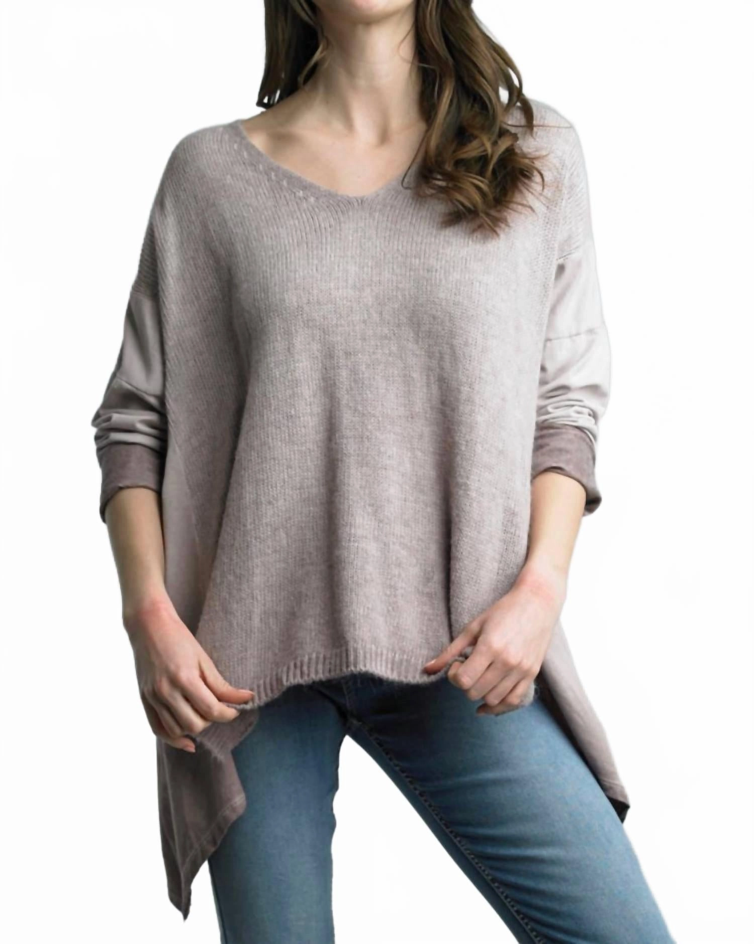 Fashion staples Stylish Knitwear V-Neck Pullover Top In Rose