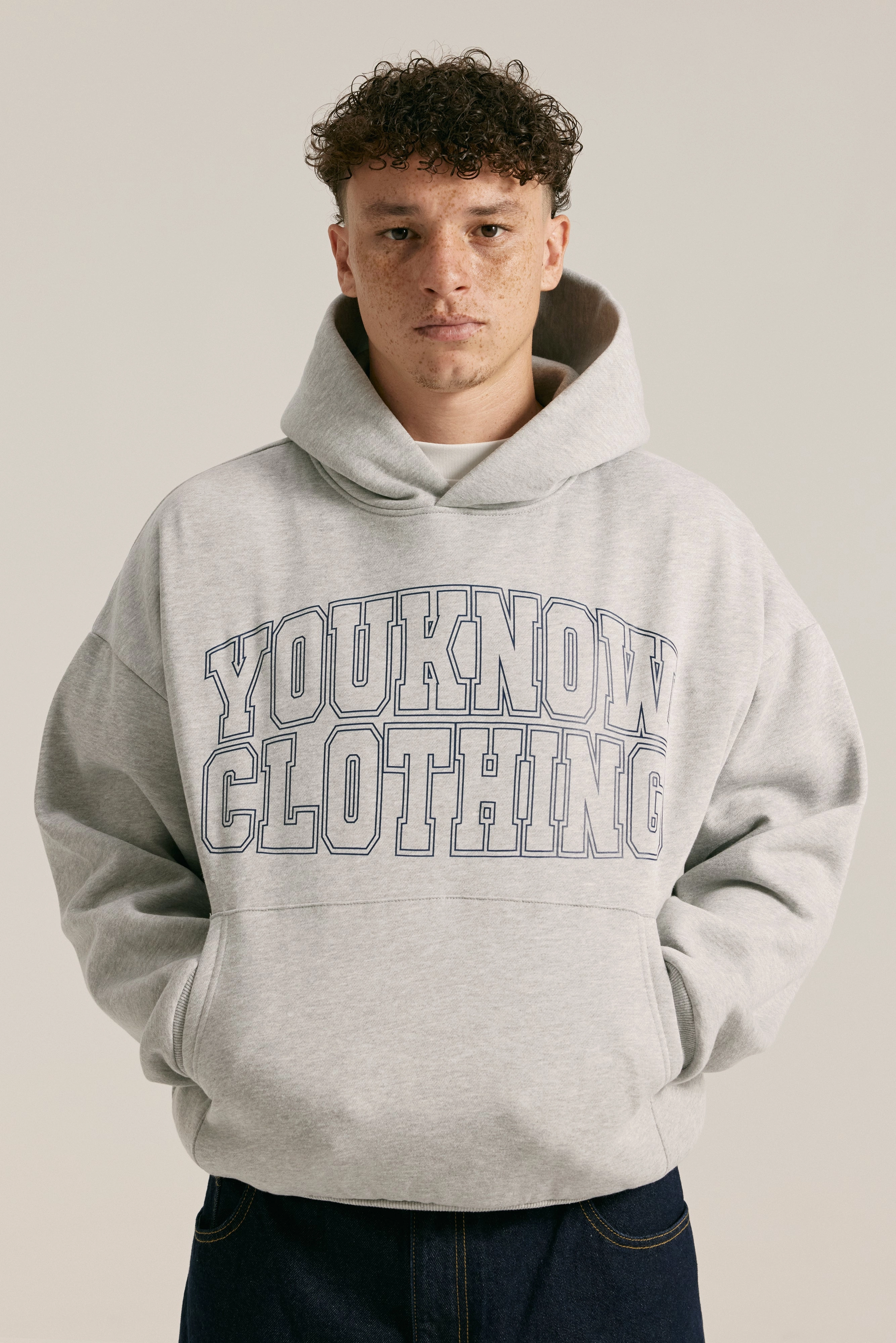 Varsity Hoodie | GREY MARLE windproof V-Neck