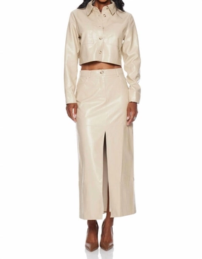 Ruching Details Danica Skirt In Beige