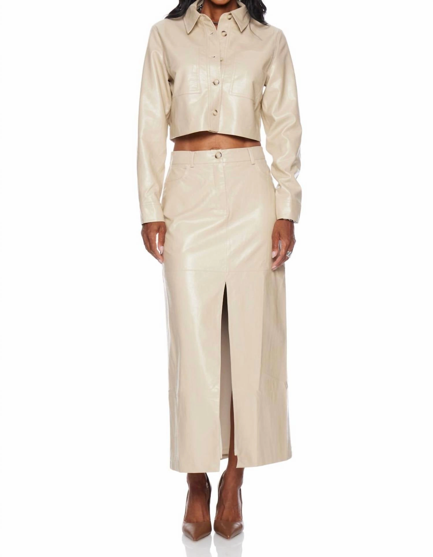 Ombre effect Soft Aesthetic Danica Skirt In Beige