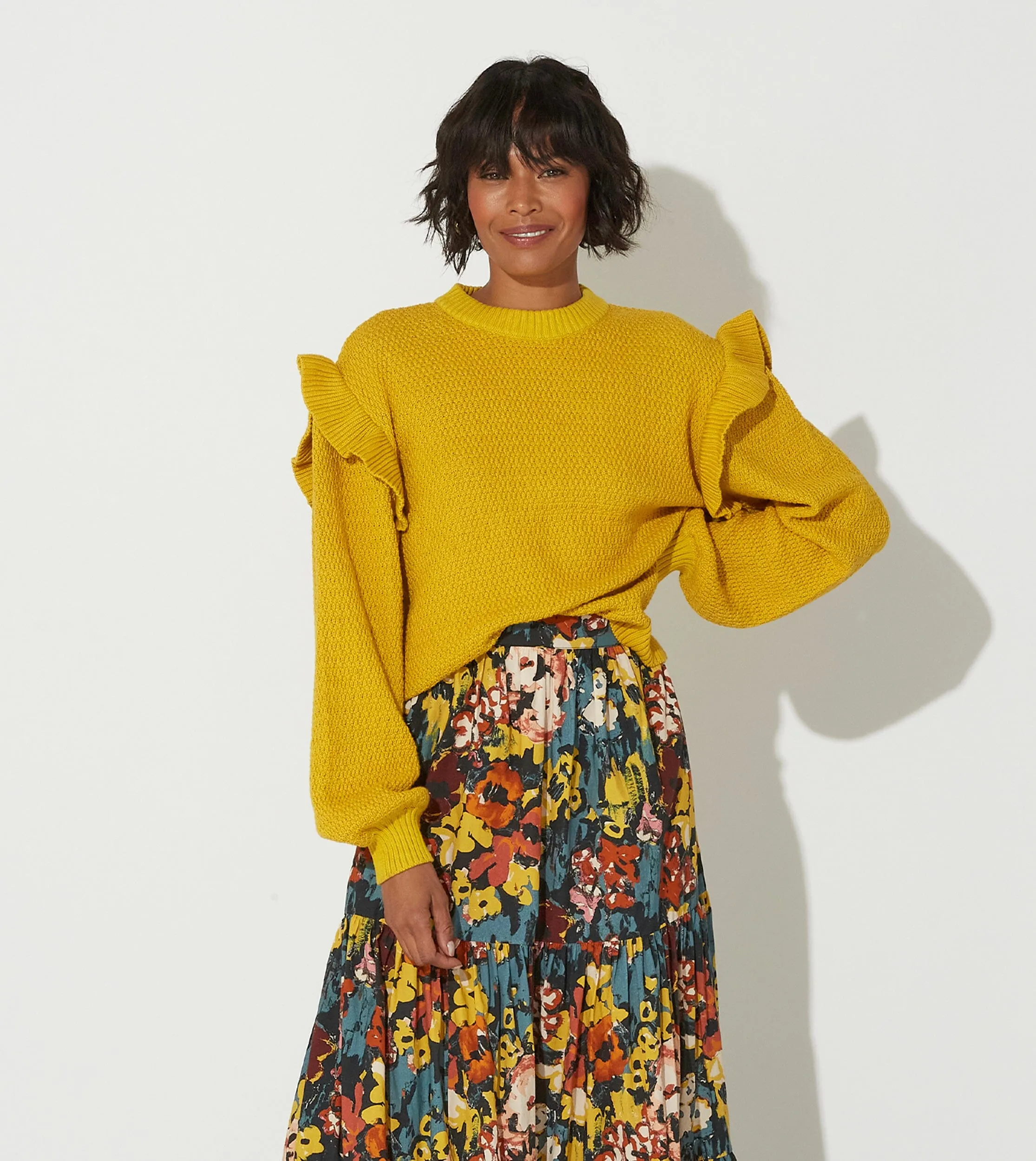 Yara Sweater - Citrine FastDrying Textured Weave Lightweight insulation