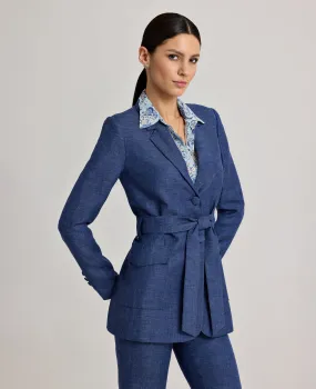 Layer Friendly Shape Olivia Wool Linen Tie Belted Jacket
