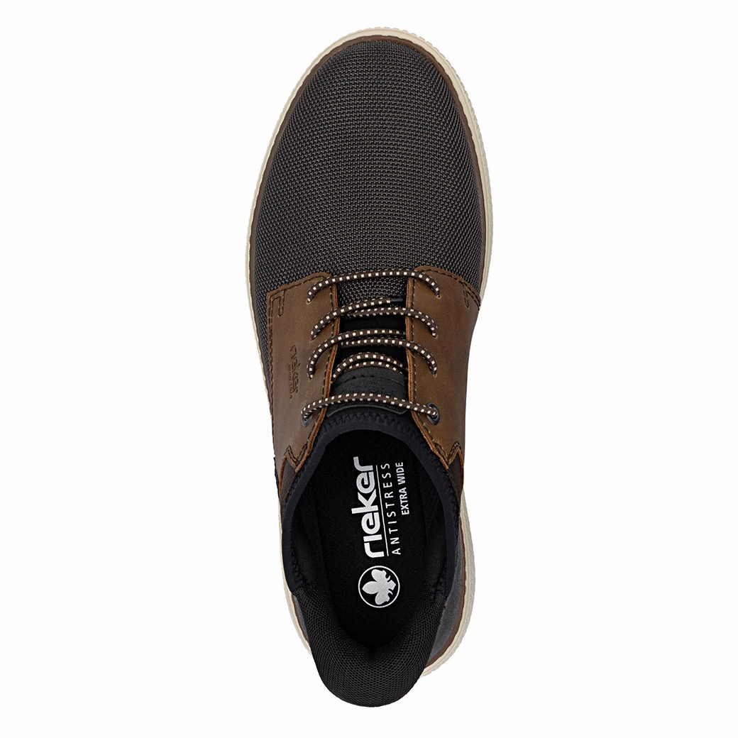 Mens Rieker Stan 57 in Schwarz-Braun/Noce Soft Landing