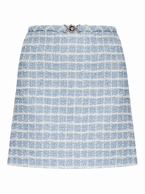 Versace Women's Skirts blue Simple Styling Rolled Hem