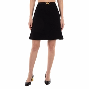 Versace Wool-Blend Medusa 95 A-Line Skirt Classic Mood Breathable Material