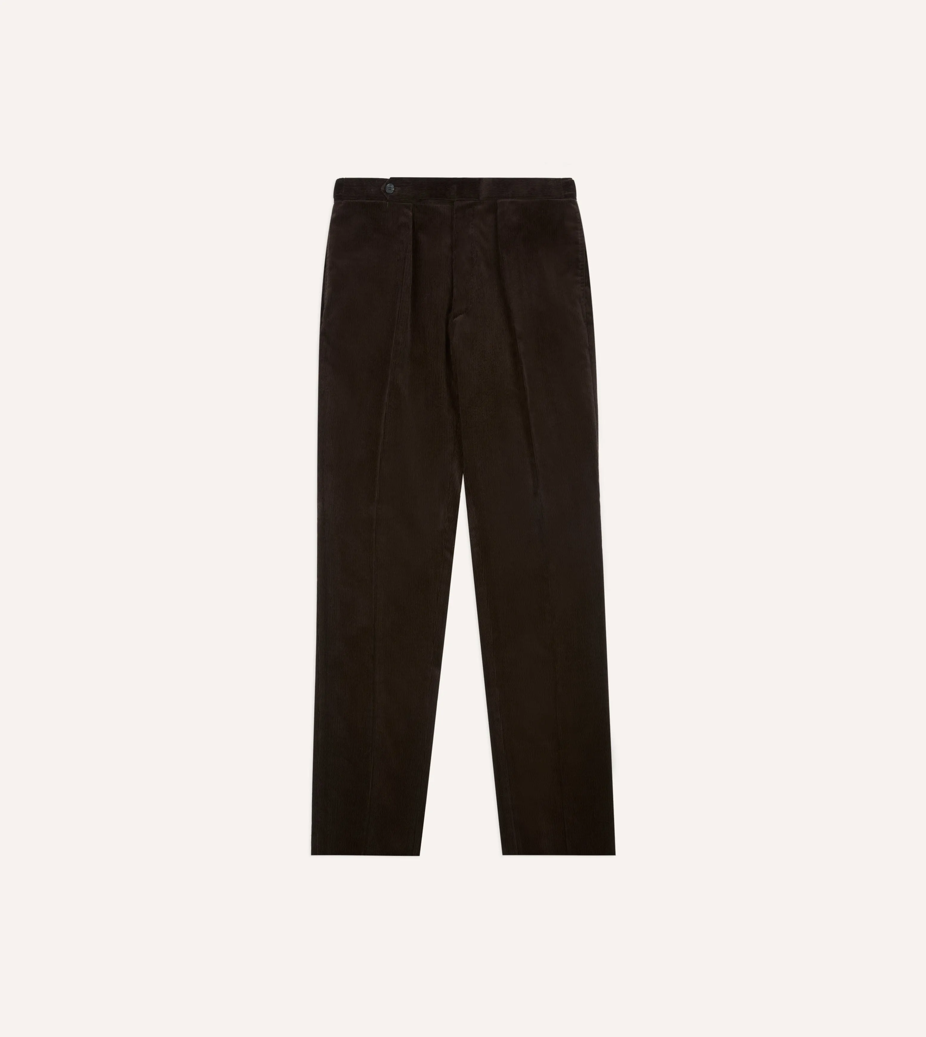 Brown Mid-Wale Corduroy Single Pleat Trouser Minimal Fit Chill Fit