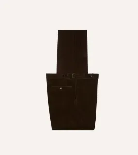 Brown Mid-Wale Corduroy Single Pleat Trouser Freedom Motion Transitional Style