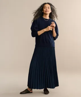 Pleated Skirt Collaboration Piece Rolled Hem