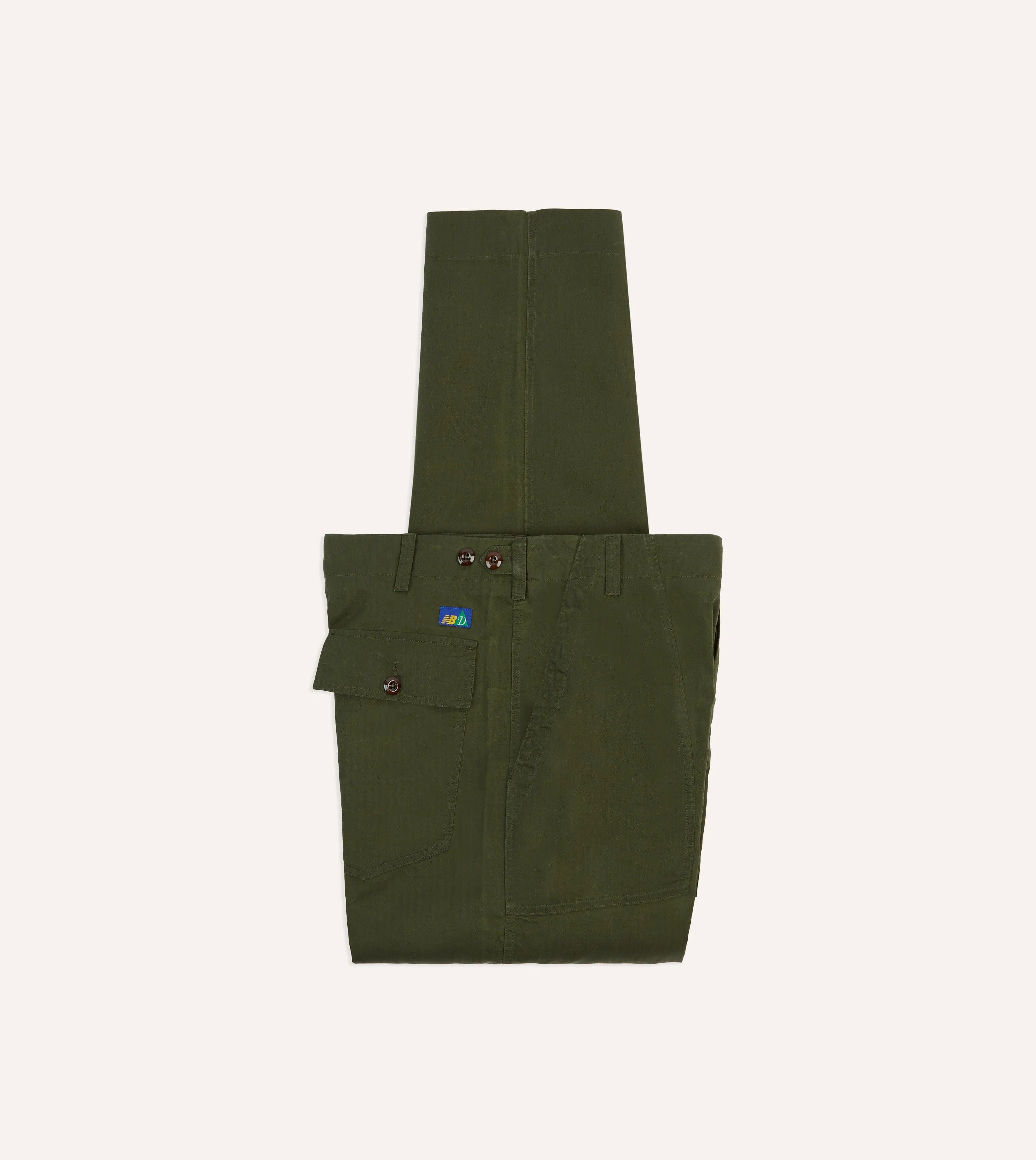 Drake??s and New Balance Waxed Herringbone Cotton Games Trousers RecyclablePackaging Effortless Style