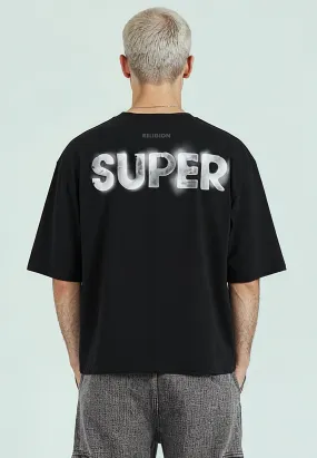 STAR CROP T-SHIRT BLACK Practical Wear Sporty Top