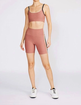 Drew Bike Shorts In Dusty Pink Clean Stretch Pre Shrunk Cotton Blend