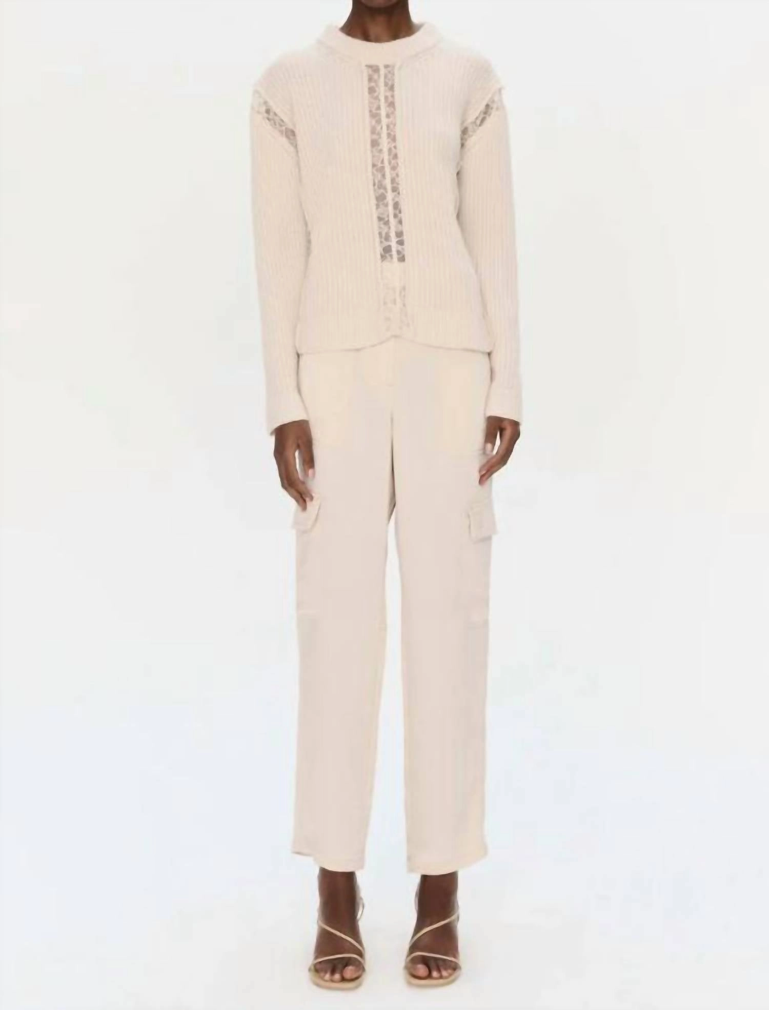 Ruba Sweater In Sand Stretch Fabric Biodegradable Fiber Option