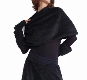 Comfort Layer Soft Jersey Cosy Wrist Warmer Sweater In Black