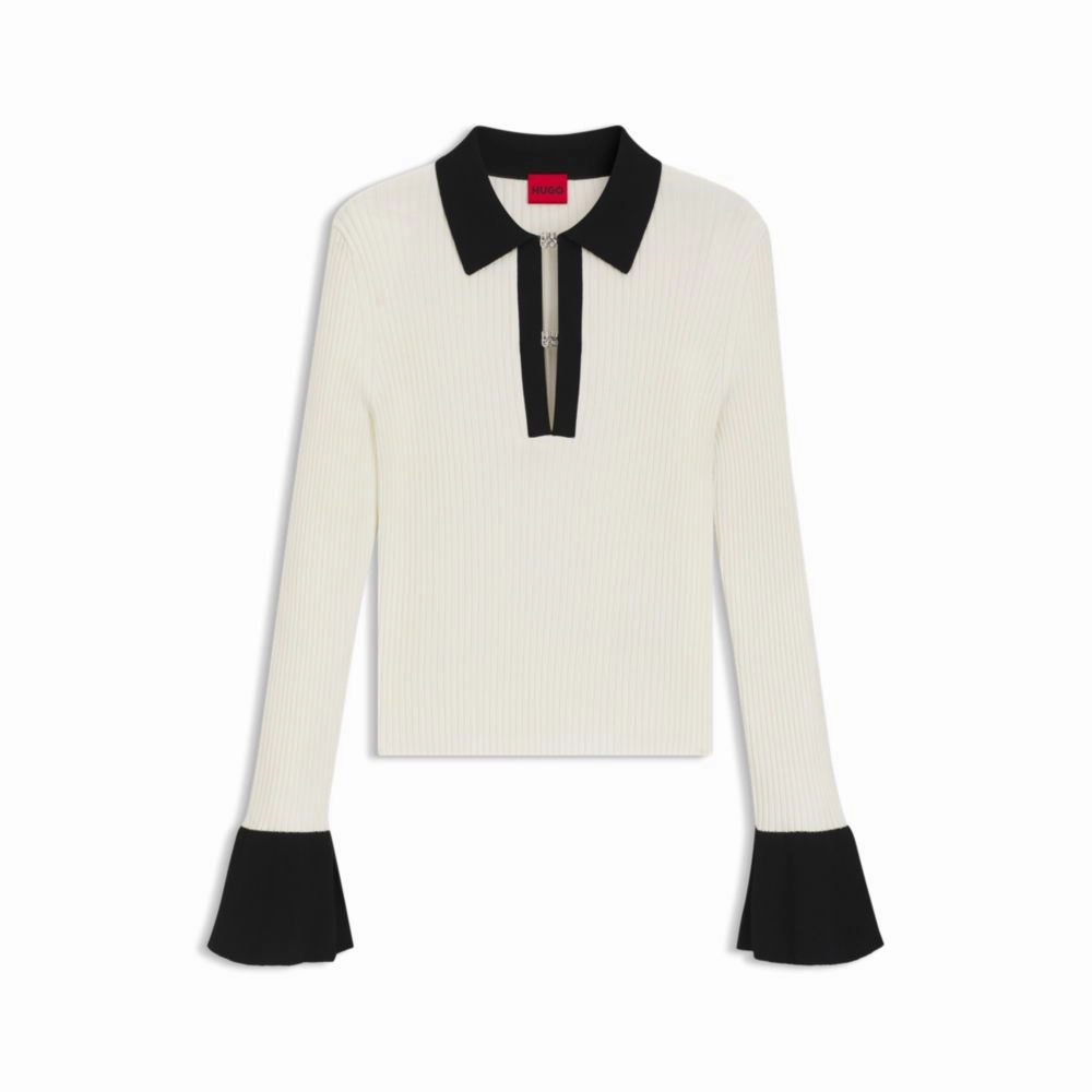 Winter Ready Wear Knit polo with stacked-logo placket closures