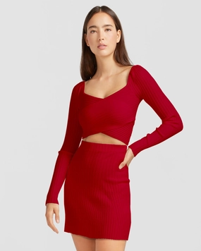 light texture C'est Belle Knit Mini Skirt