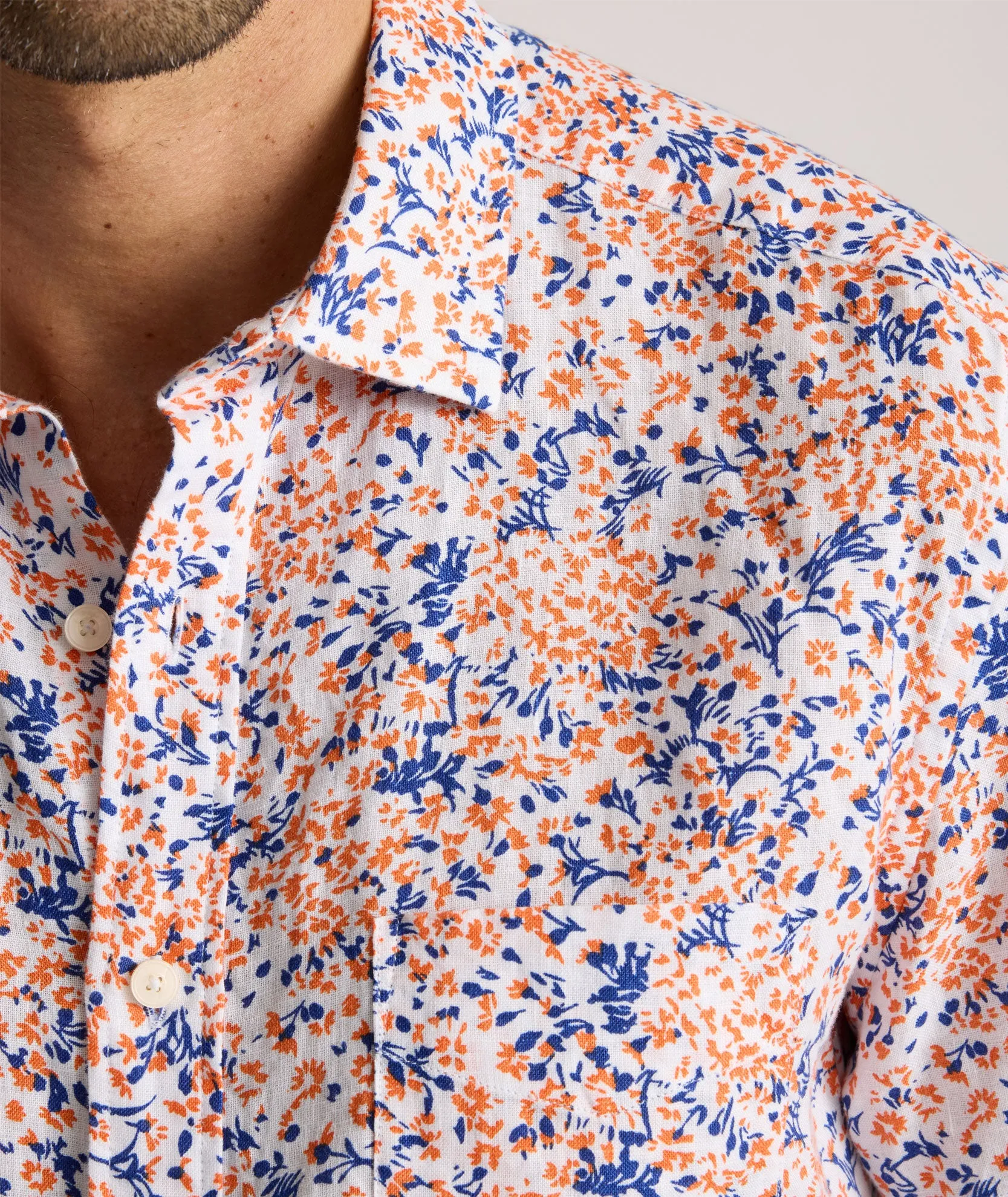 Linen Short-Sleeve Ellsworth Shirt Functional Design Date night