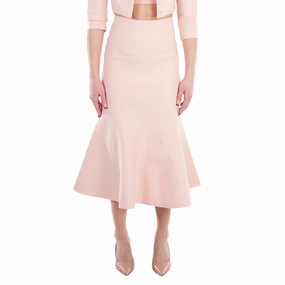 Victoria Beckham Peach Fitted Flared Skirt Crisp Look Ombre effect