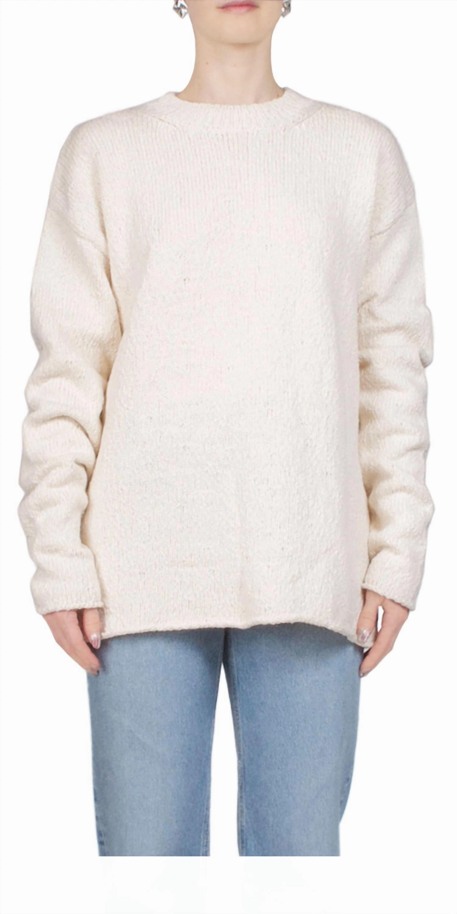 Multipanel Construction Vintage Crewneck In Cream