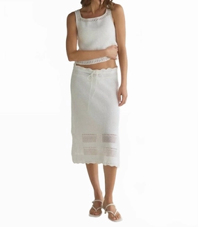 Spring Must Have Crochet Midi Skirt In White