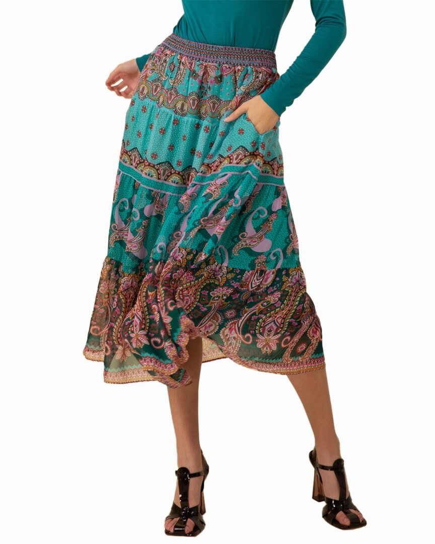 Limited Release Hale Bob Maliyah Silk-Blend Skirt