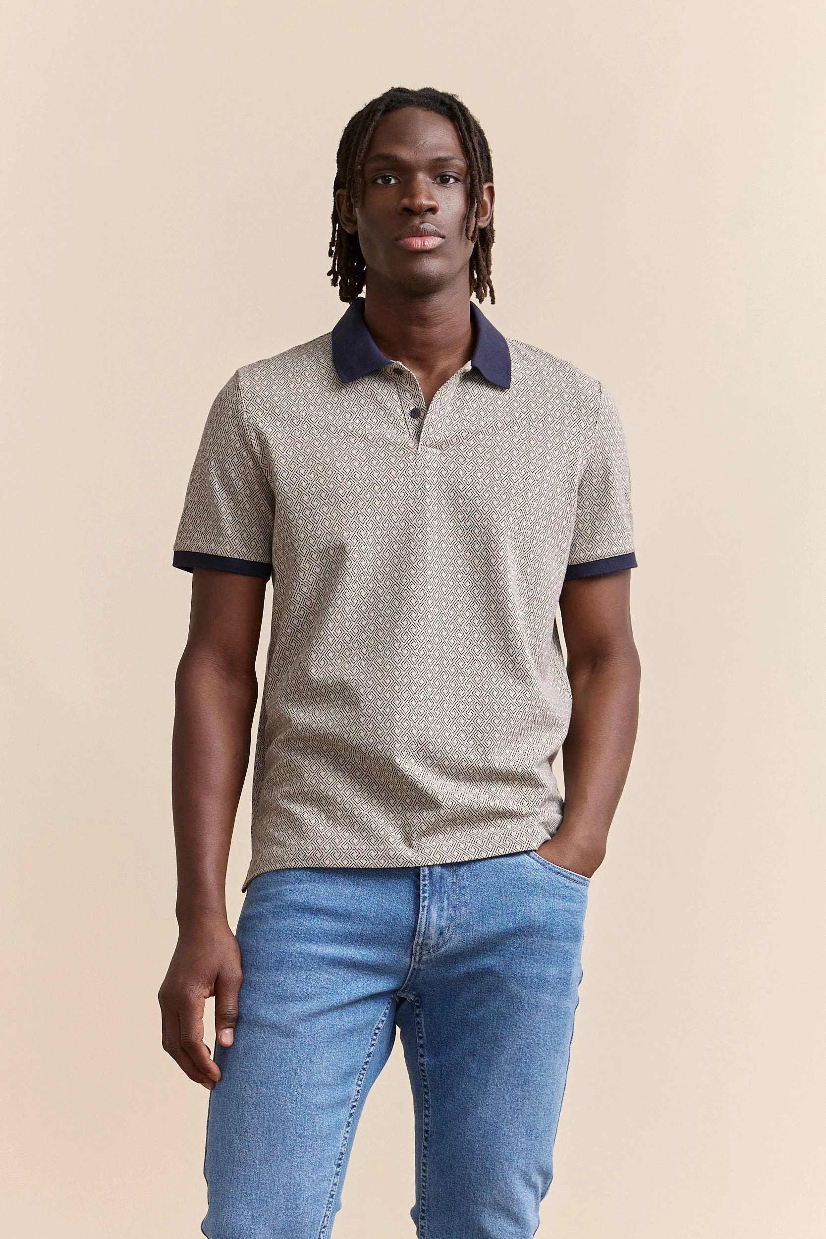 Classic Style Elegant Style Vintage print polo