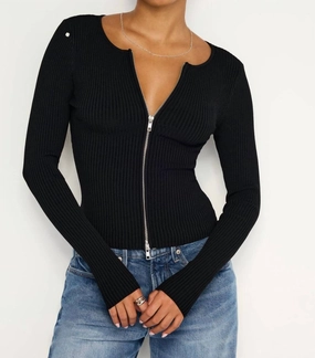 Virgo Rib Sweater In Black Winter Must-Have Wear Trendy Look