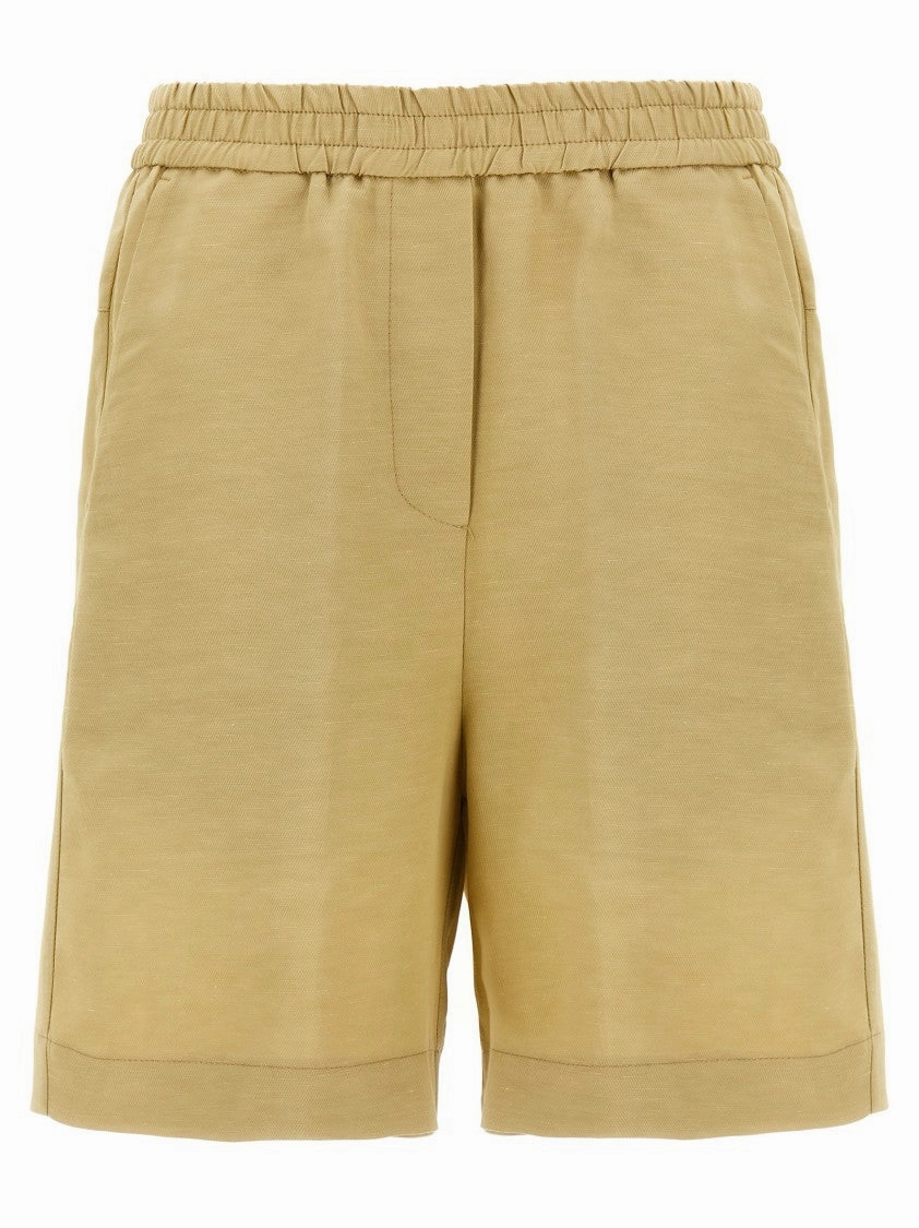 Comfortable Design silk blend Viscose And Linen Blend Bermuda Shorts