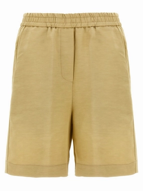 Comfortable Design silk blend Viscose And Linen Blend Bermuda Shorts
