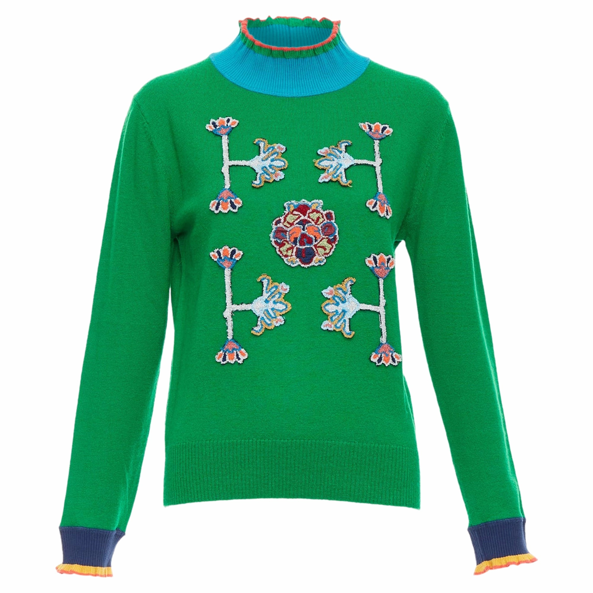 Cozy Warmth Comfy Material Vivienne Tam merino wool cashmere oriental patch sweater