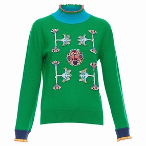 Cozy Warmth Comfy Material Vivienne Tam merino wool cashmere oriental patch sweater