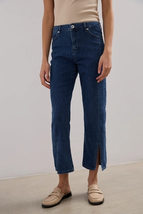 Vogue cropped jeans with slit Easy Outfit Double Stitched Seams