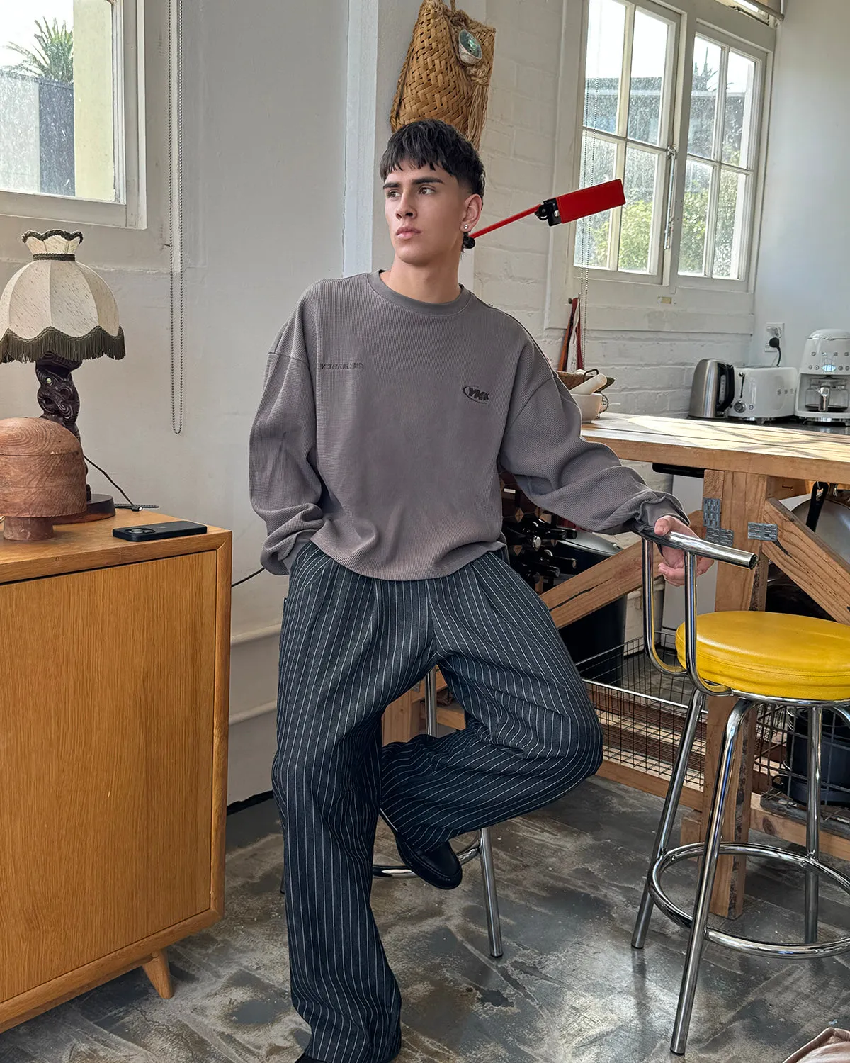 Waffle Longsleeve | Charcoal Easy-to-Style Top Comfy and Soft