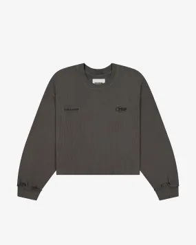 Soft Feel Waffle Longsleeve | Charcoal