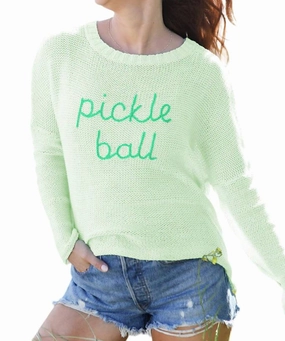 Yarn Dyed Fabric Pickleball Sweater In Mojito/seagreen