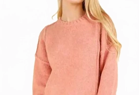 Pink Fuzzy Feeling Top Chilly Weather Knit